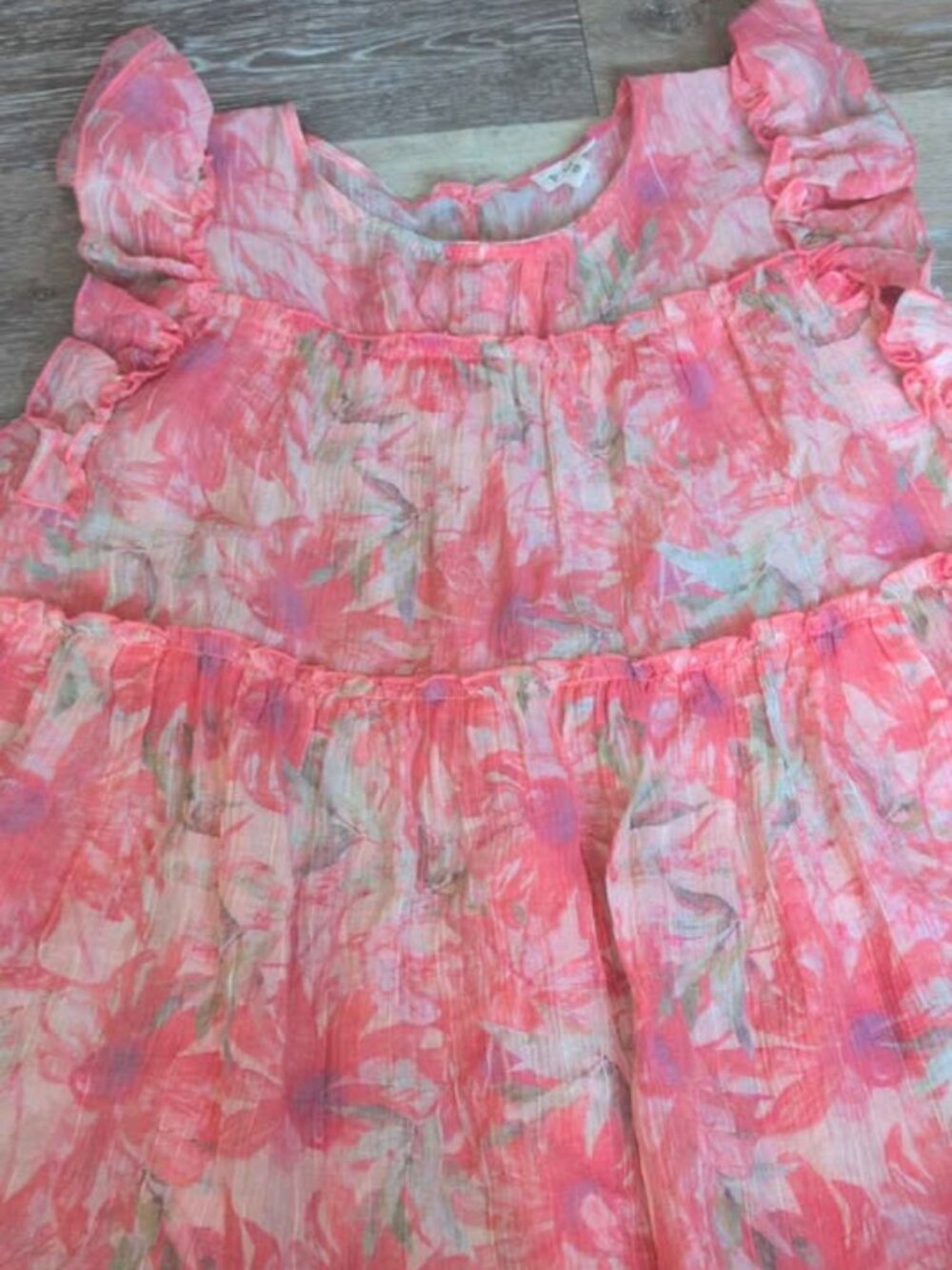 POL Floral Ruffle Tiered Top Size S